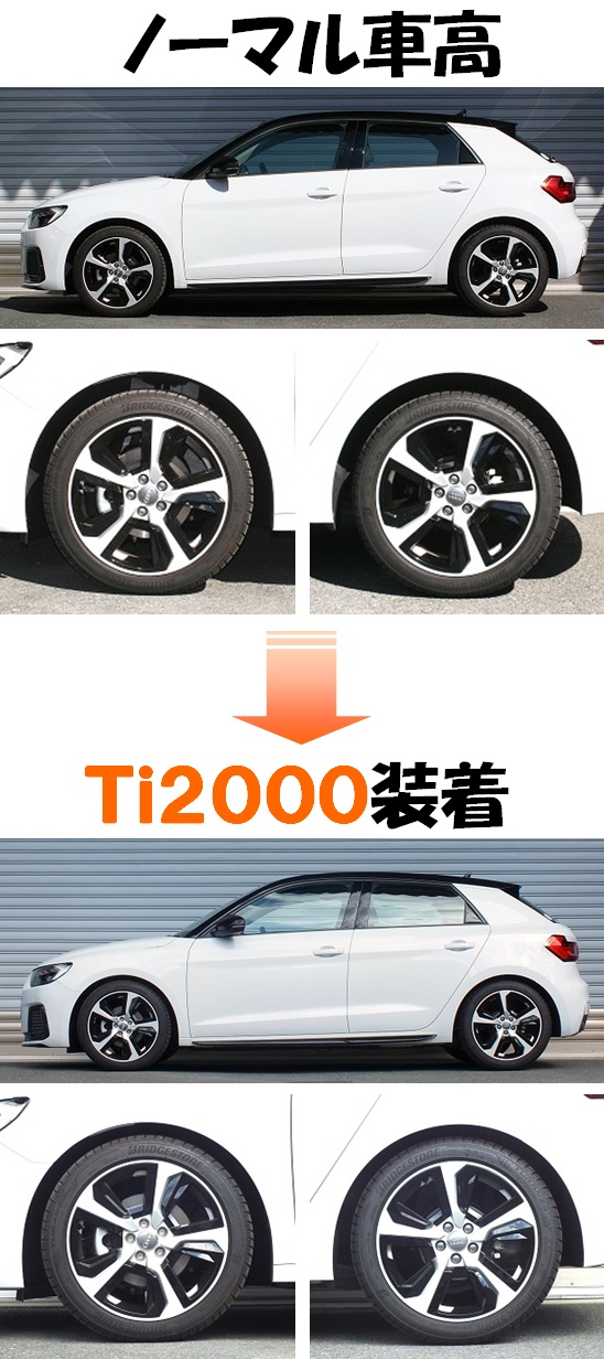 RS-R AUDI アウディ A1 スポーツバック GBDAD 35TFSIアドバンスド ダウンサス スプリング フロント AU104TDF  Ti2000 DOWN Ti2000 ダウン RSR 個人宅発送追金有｜足回り、サスペンション