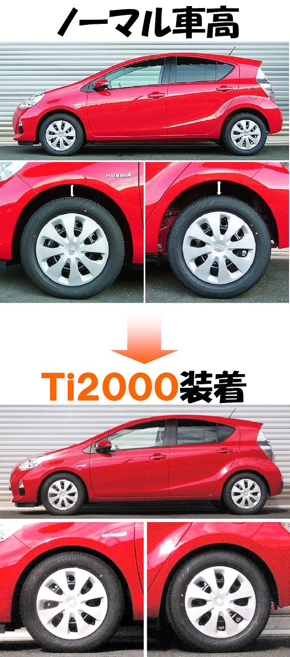 トヨタの新型ＨＶ アクア ダウンサス 『 Ｔｉ２０００ 』 完了＆発売