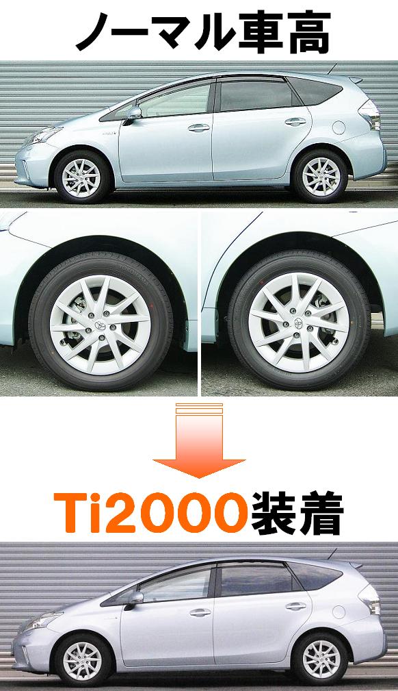 桜瑪瑙 RSR RS-R アールエスアール Ti2000 ダウンサス (前後セット) プリウスα ZVW41W 2ZR-FXE  H23/5〜H26/10 FF車 (T086TW