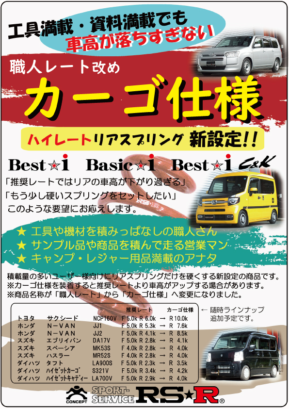 流行に RS-R ベストi CK 推奨 車高調 カーゴ仕様 NV100 クリッパー